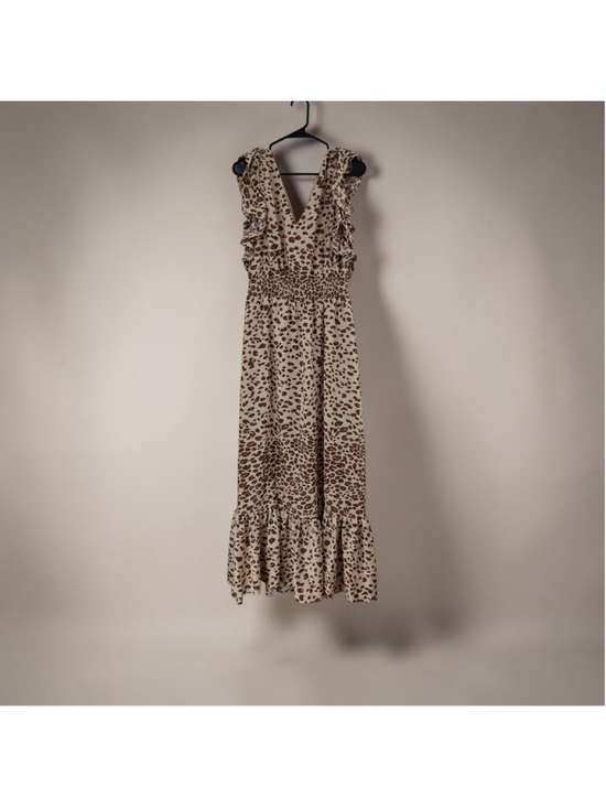 Express Dresses & Skirts - Women's Express Midi Dress Size M Beige Brown Leopard Print